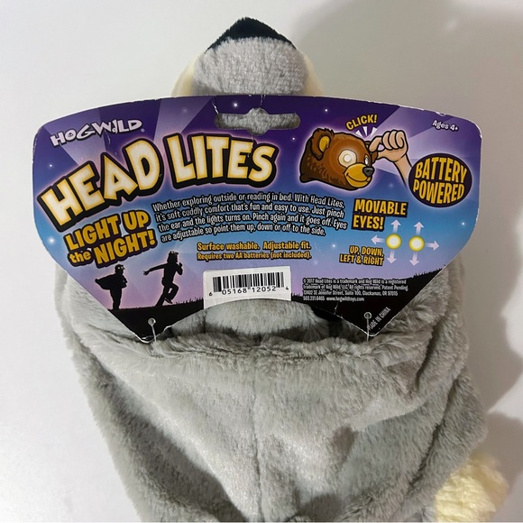 NWT- Wolf Hat Night Eyes LED Novelty Headlamp Kids Children’s Fun - Picture 4 of 15